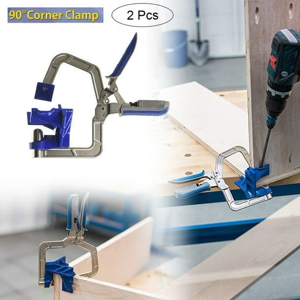 2 Pack Auto-adjustable 90 Degree Corner Clamp Face Frame Clamp Woodworking Clamp 